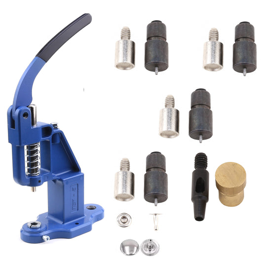 Hand Press Machine and Single Cap Rivet Dies Set for 5mm, 6mm, 7mm and 9 mm Rivets